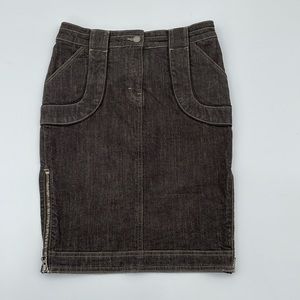 Stella McCartney for H&M Denim Pencil Skirt Pockets, Zippers at Sides & Back- 34